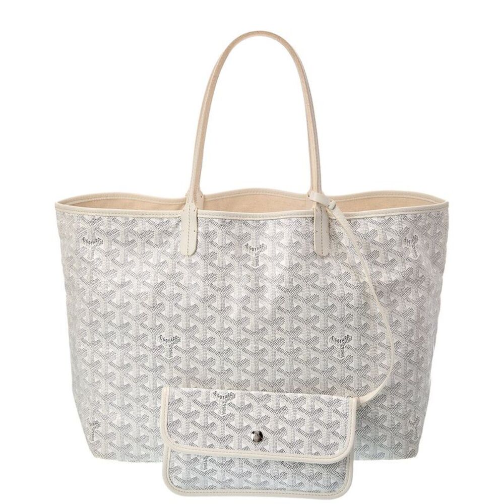 Goyard White Goyardine Canvas Saint Louis Pm (Authentic Pre-Loved)